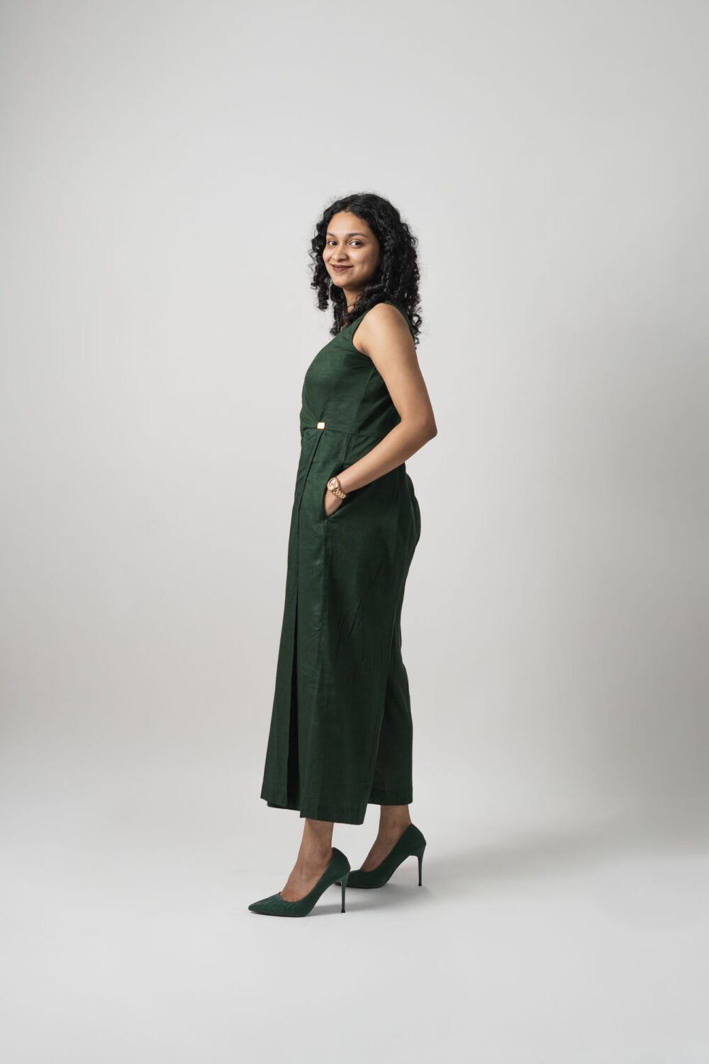 Jumpsuit 	Bottle Green - Image 5
