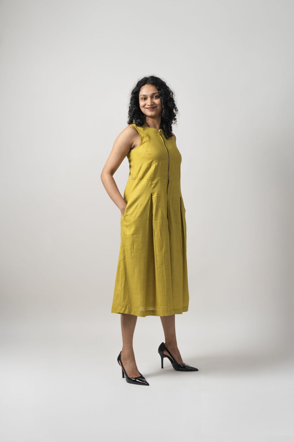 Zip Dress	Yellow - Image 3