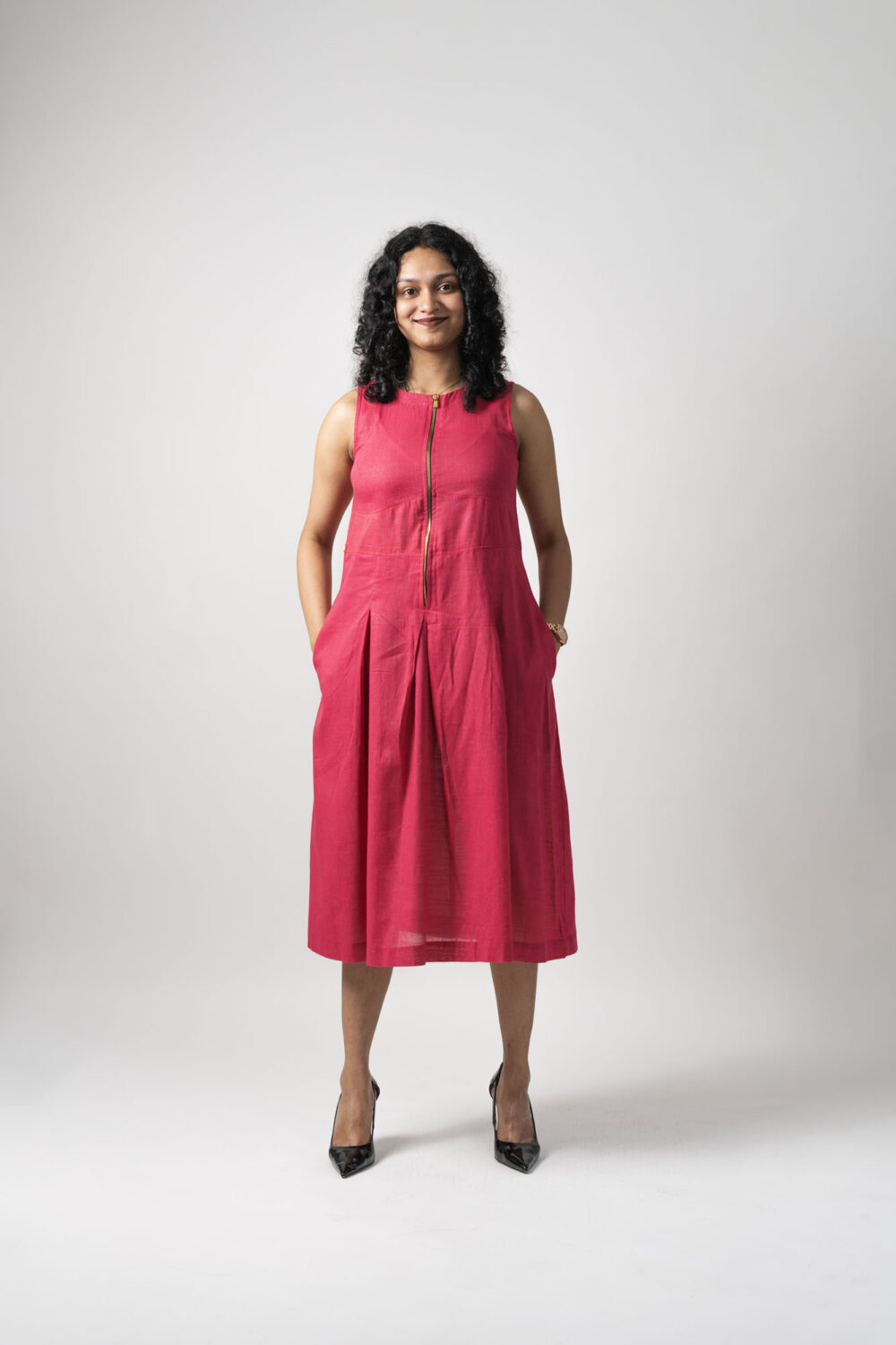Zip Dress	Hot Pink