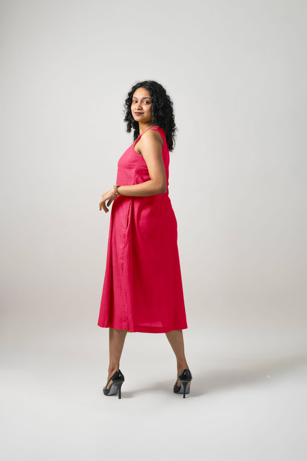 Zip Dress	Hot Pink - Image 2