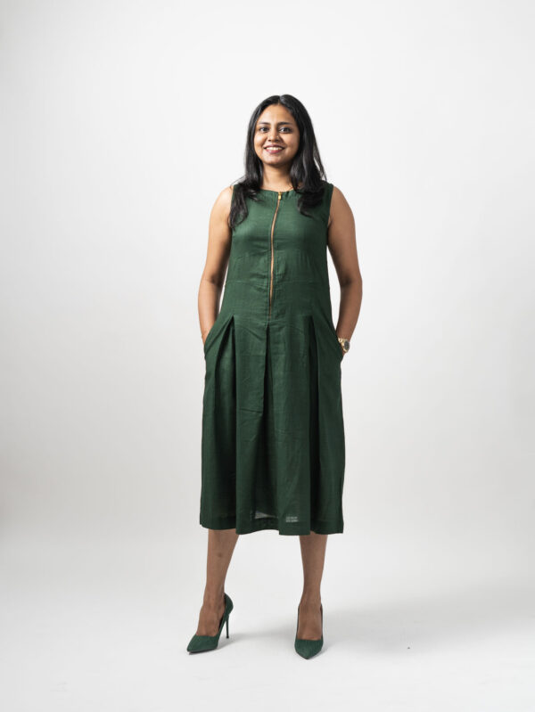 Zip Dress	Bottle Green - L