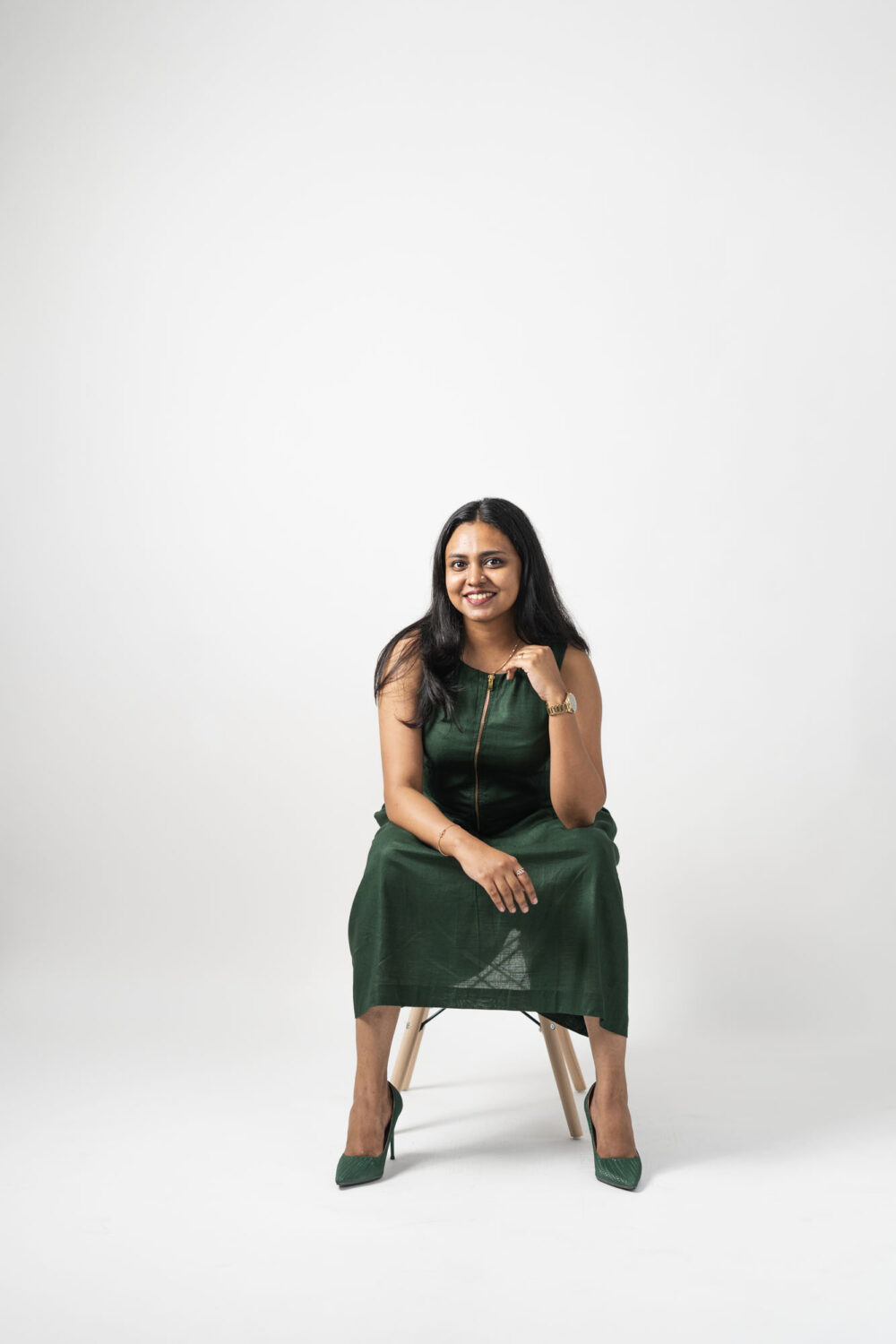 Zip Dress	Bottle Green - Image 3